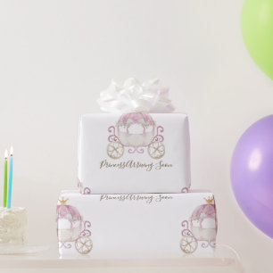 White Princess Carriage Aankomen Binnenkort Baby s Cadeaupapier