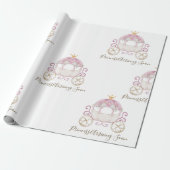 White Princess Carriage Aankomen Binnenkort Baby s Cadeaupapier (Uitgerold)