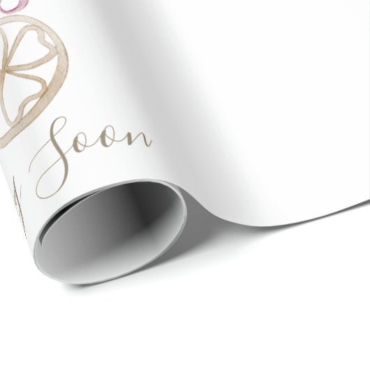 White Princess Carriage Aankomen Binnenkort Baby s Cadeaupapier (Rol Hoek)