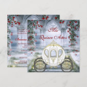 White Princess Carriage Enchanted Quinceanera Kaart (Voorkant / Achterkant)