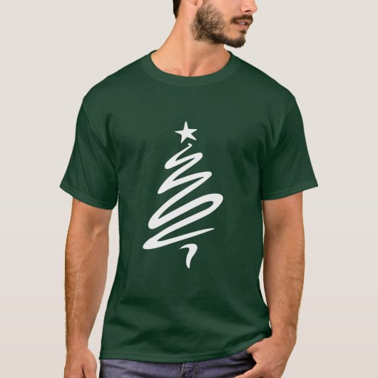 White Print Kerstmis Squiggle T-shirt (Voorkant)