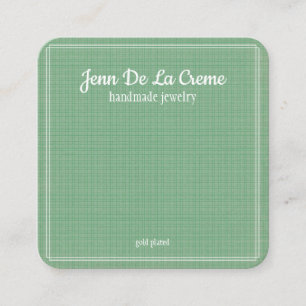 White Print Mint Green Jewels Display Contactkaartje