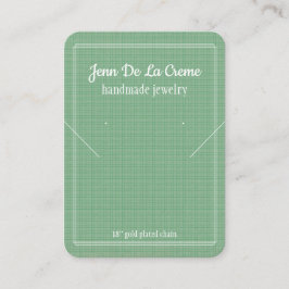 White Print Mint Green Jewels Display Contactkaartje