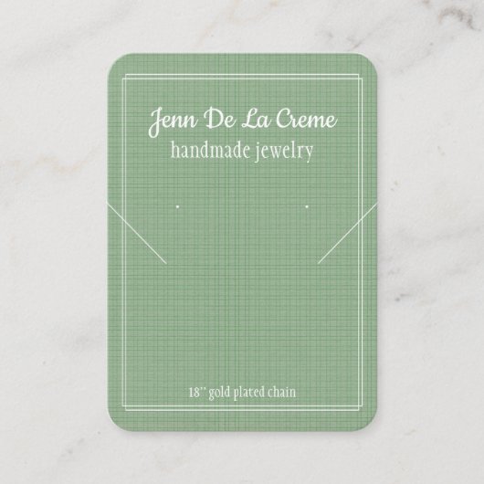White Print Mint Green Jewels Display Contactkaartje (Voorkant)