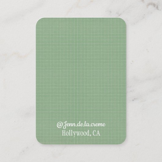 White Print Mint Green Jewels Display Contactkaartje (Achterkant)