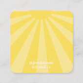 White Print Sunshine Sky Jewelry Display Contactkaartje (Achterkant)