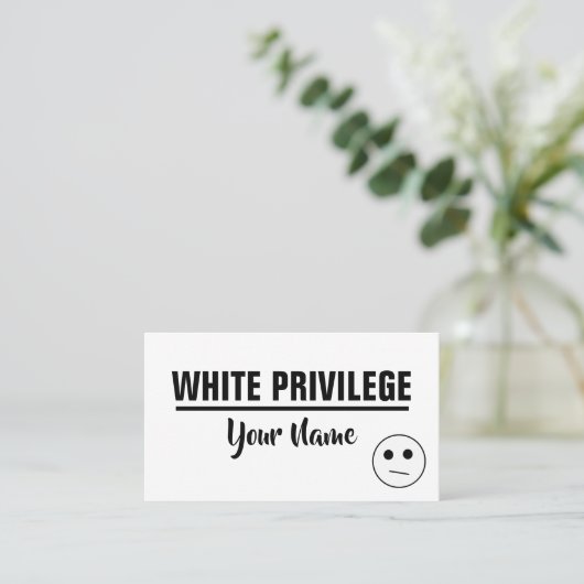 WHITE PRIVILEGE-kaart Visitekaartje (Staand voorkant)