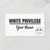 WHITE PRIVILEGE-kaart Visitekaartje (Voorkant)