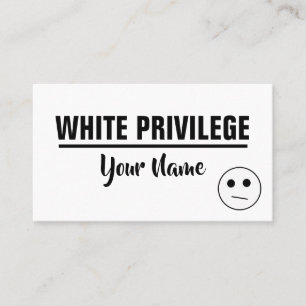 WHITE PRIVILEGE-kaart Visitekaartje