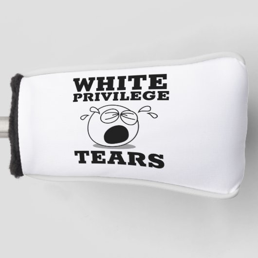 WHITE PRIVILEGE TEARS GOLF PUTTER HOESJE GOLFHEADCOVER (Voorkant)