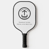 White Professional Business Logo Text QR-code Pickleball Paddle (Voorkant)