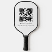 White Professional Business Logo Text QR-code Pickleball Paddle (Achterkant)