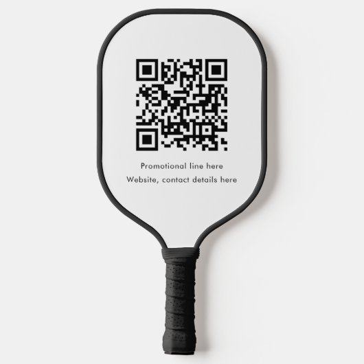 White Professional Business Logo Text QR-code Pickleball Paddle (Achterkant)