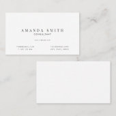 White Professional Modern Minimal Visitekaartje (Voorkant / Achterkant)