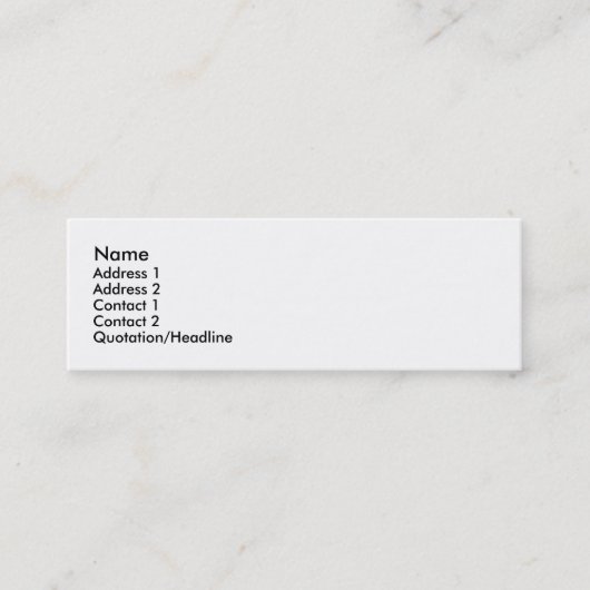 White Profile Card Mini Visitekaartje (Voorkant)