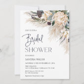 White Protea Pampas Grass Vrijgezellenfeest Kaart (Voorkant)