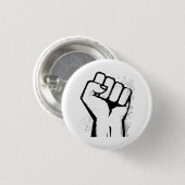 White Protest Fist Ronde Button 3,2 Cm (Voorkant /achterkant)