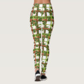 White Pset Holly Berries kerst Leggings (Achterkant)