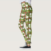 White Pset Holly Berries kerst Leggings (Links)