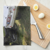 White Puch Haflinger Theedoek (Quarter Fold)