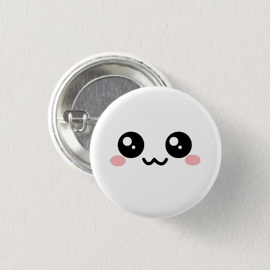 White Puff Face Button 2 (Voorkant /achterkant)