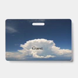 White Puffy Cloud Badge
