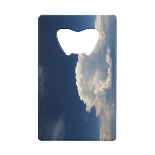 White Puffy Cloud Creditkaart Flessenopener (Voorkant)