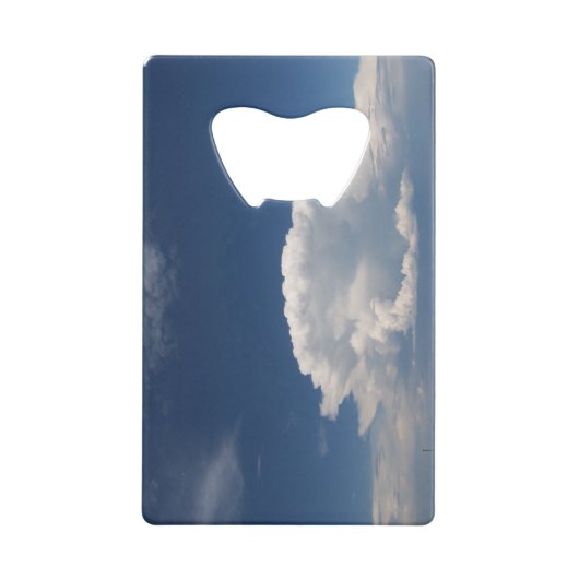 White Puffy Cloud Creditkaart Flessenopener (Achterkant)