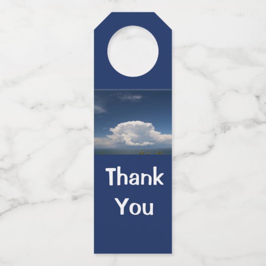 White Puffy Cloud Flessenhanger (Achterkant)