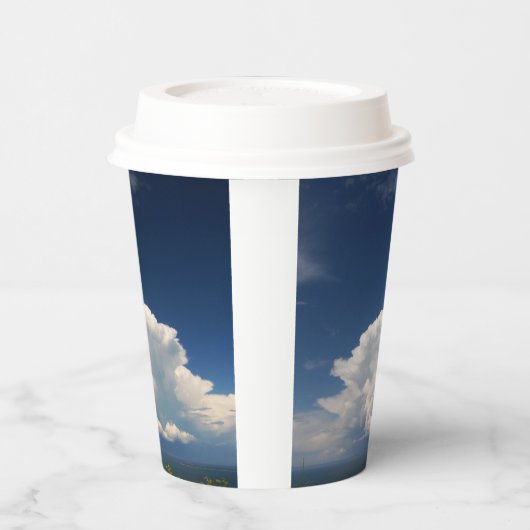 White Puffy Cloud Papieren Bekers (Links)