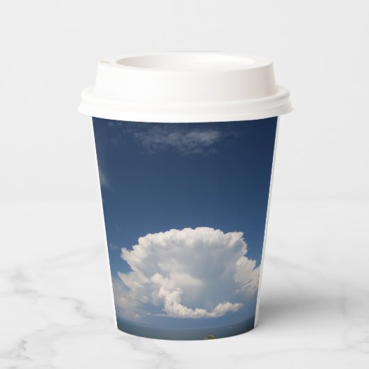 White Puffy Cloud Papieren Bekers (Achterkant)