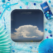 White Puffy Cloud Papieren Bordje (Feest)