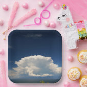 White Puffy Cloud Papieren Bordje (Feest)