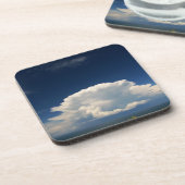 White Puffy Cloud Photo Bier Onderzetter (Linkerzijde)