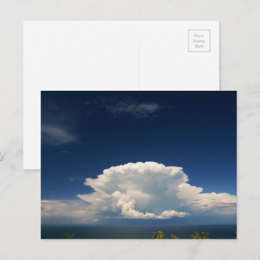 White Puffy Cloud Photo Briefkaart (Voorkant / Achterkant)