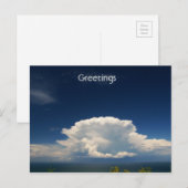 White Puffy Cloud Photo Briefkaart (Voorkant / Achterkant)