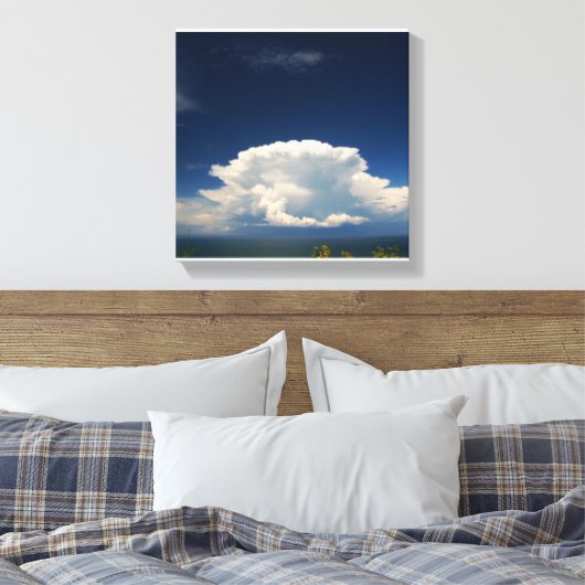 White Puffy Cloud Photo Canvas Afdruk (Insitu (Slaapkamer))