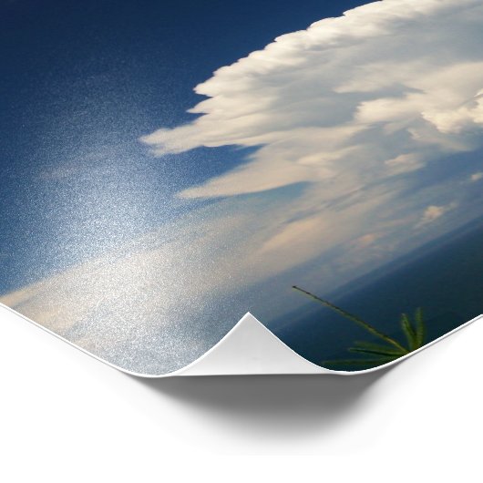 White Puffy Cloud Photo Foto Afdruk (Hoek)