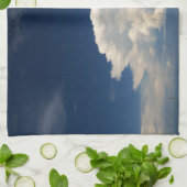 White Puffy Cloud Theedoek (Gevouwen)