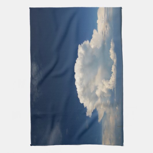 White Puffy Cloud Theedoek (Verticaal)