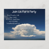 White Puffy Cloud Uitnodiging Briefkaart (Voorkant)