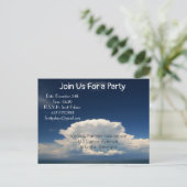 White Puffy Cloud Uitnodiging Briefkaart (Staand voorkant)