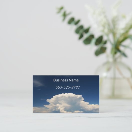 White Puffy Cloud Visitekaartje (Staand voorkant)