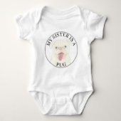 White Pug Dog Big Sister Romper (Voorkant)