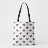 White Pug Print Canvas tas (Voorkant)