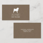 White Pug Silhouette Visitekaartje (Voorkant / Achterkant)