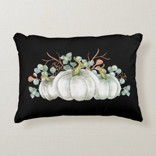 White pumkin halloween accent kussen (Voorkant)