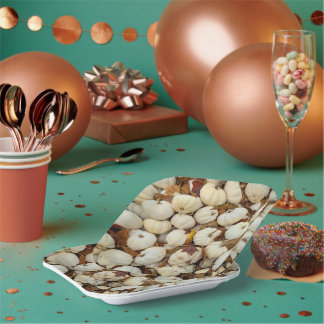 White Pumkin Paper Plate Papieren Bordje