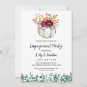 White Pumpkin and Greenery Herfst Engagement Party Kaart (Voorkant)