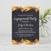 White Pumpkin and Greenery Herfst Engagement Party Kaart (Staand voorkant)